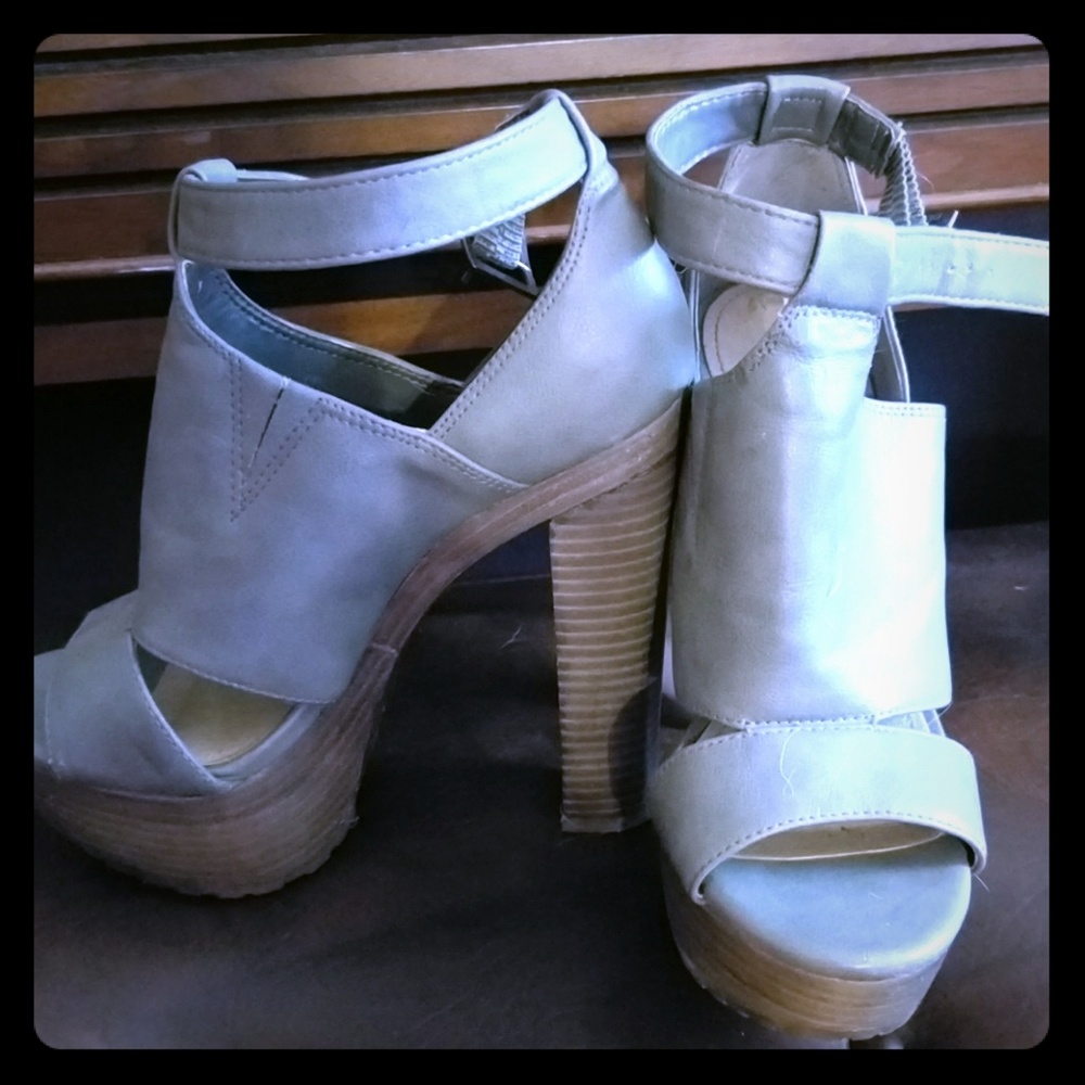 High heeled shoes